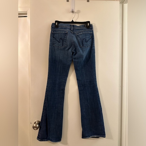 Citizens of Humanity Dark Wash Low-Rise Flared Jeans - Picture 2 of 10